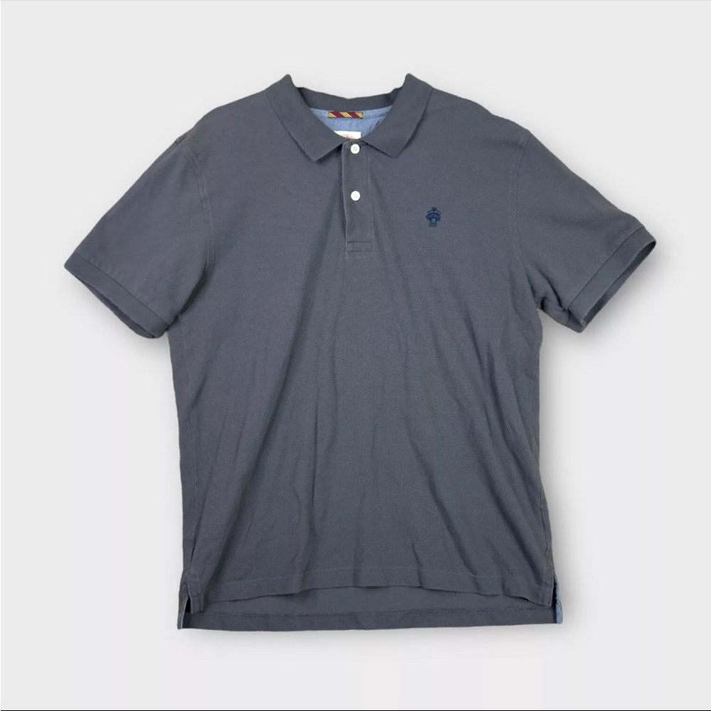 Brooks Brothers Red Fleece Polo Shirt Mens Size XXL 2XL Gray Embroidered Logo